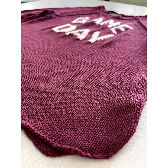 Wooden Ships Sz M/L Game Day Pullover Sweater Maroon Cotton Fan Gear Sporty - Picture 6 of 11